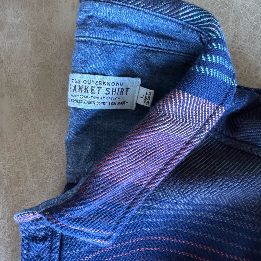 Men’s Outerknown Blanket Shirt - Burnt Sonoran Stripe - Picture 7 of 7